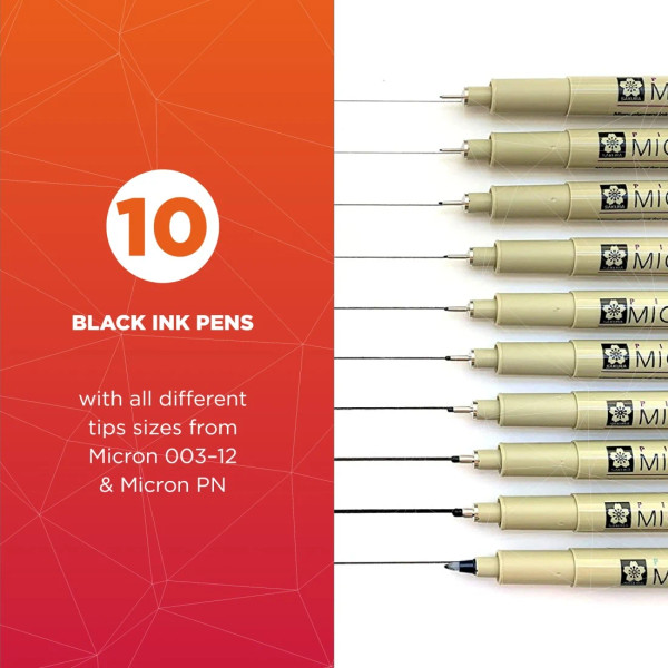 Pigma Micron 10-Pen Set - Black