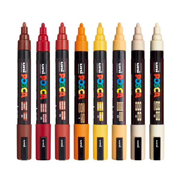 8-Color Paint Marker Set - PC-5M Warm Tone