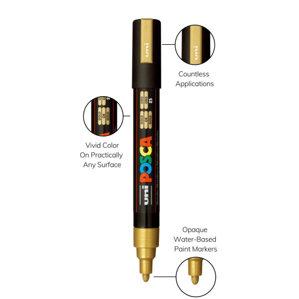 4-Color Paint Marker Set - PC-5M Mixed Metallic