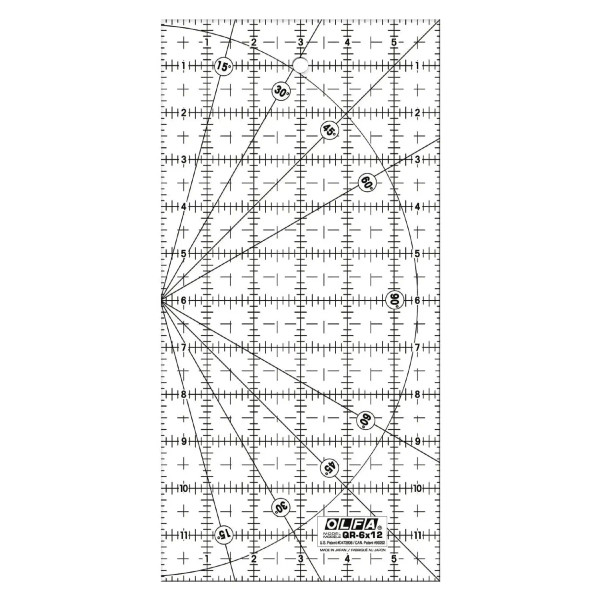 6" x 12" Frosted Acrylic Ruler