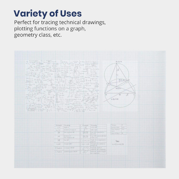 18" Vellum Rolls - 8x8 Grid