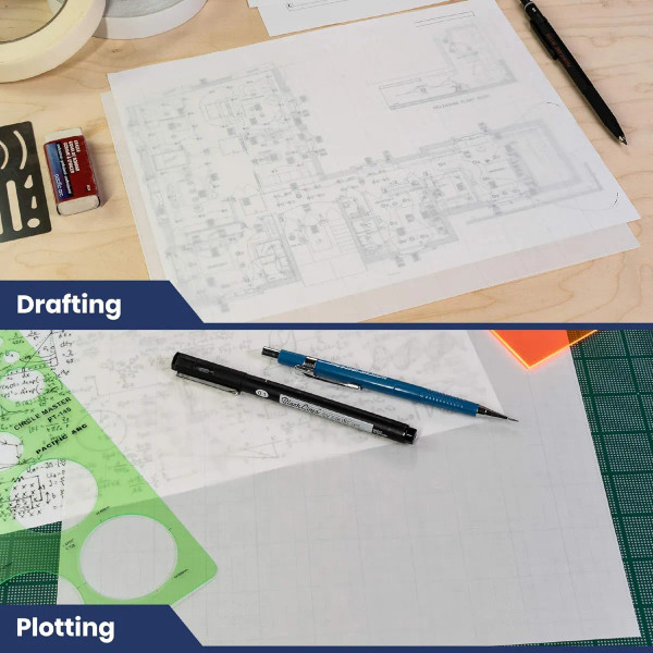 36" Vellum Rolls - 4x4 Grid