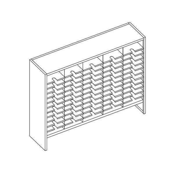 60 Comp. Mailflow Elevated Closed Back Mail Sorter