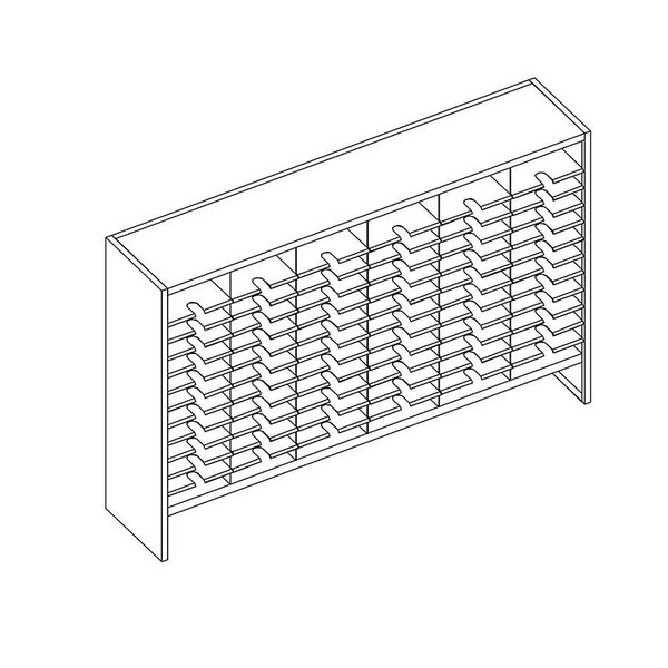 72 Comp. Mailflow Elevated Closed Back Mail Sorter
