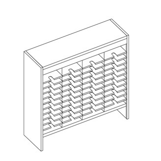 44 Comp. Mailflow Elevated Open Back Mail Sorter