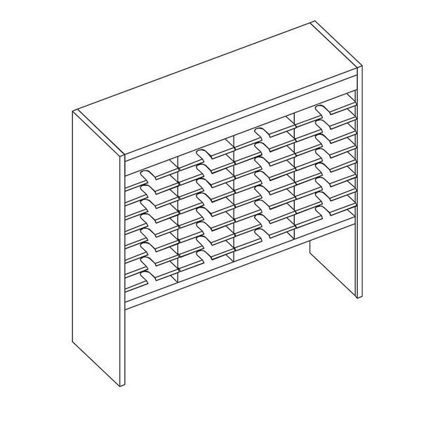 36 Comp. Mailflow Elevated Open Back Mail Sorter-1765602319