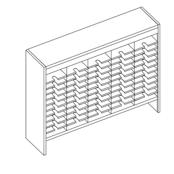 55 Comp. Mailflow Elevated Open Back Mail Sorter