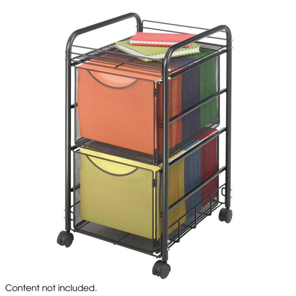 Onyx Mesh File Cart with 2 File Drawers