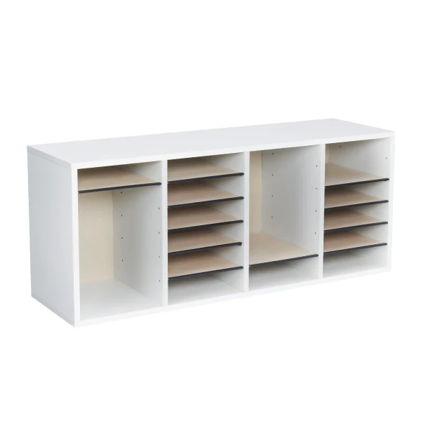 24 Comp. Wood Adjustable-Compartment Literature Organizer