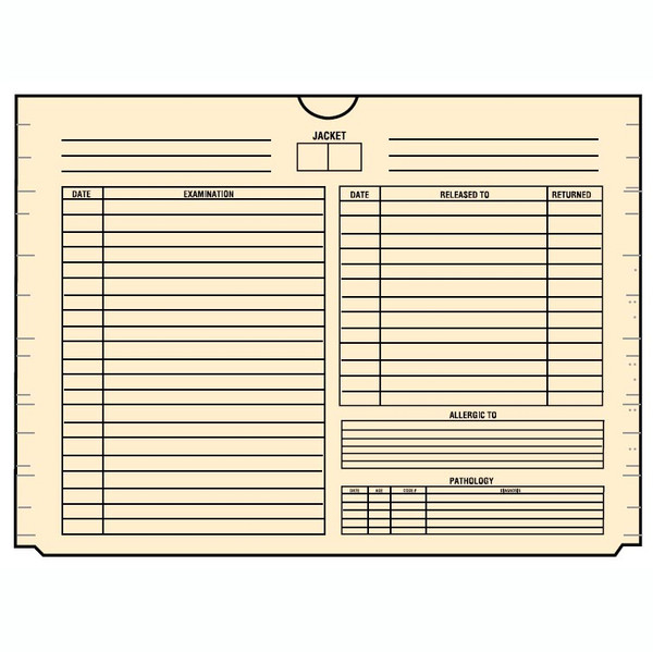 X-Ray Film Jackets - Preprinted Format #2, 14-Point, Carton of 100