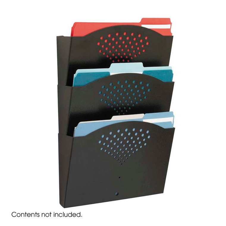 Steel Wall Pockets - Triple Tray Letter Sized Rack