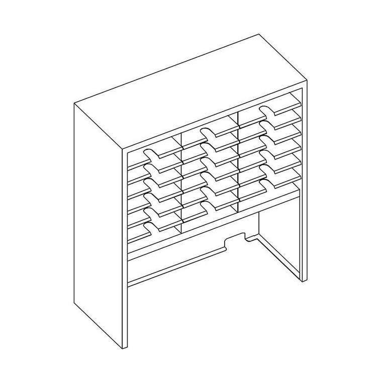 21 Comp. Mailflow Elevated Closed Back Mail Sorter-1765601904