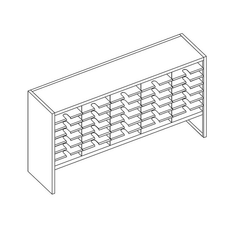 35 Comp. Mailflow Elevated Closed Back Mail Sorter