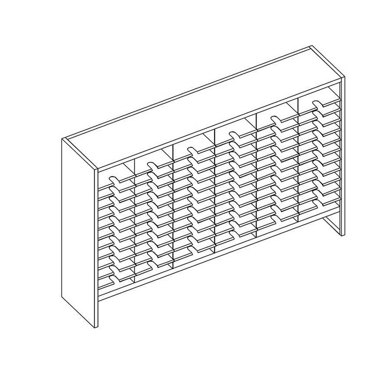 72 Comp. Mailflow Elevated Closed Back Mail Sorter