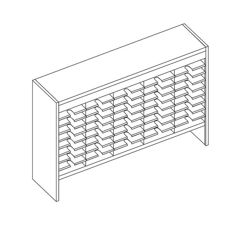 45 Comp. Mailflow Elevated Open Back Mail Sorter