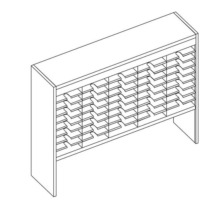 45 Comp. Mailflow Elevated Open Back Mail Sorter-1765602429