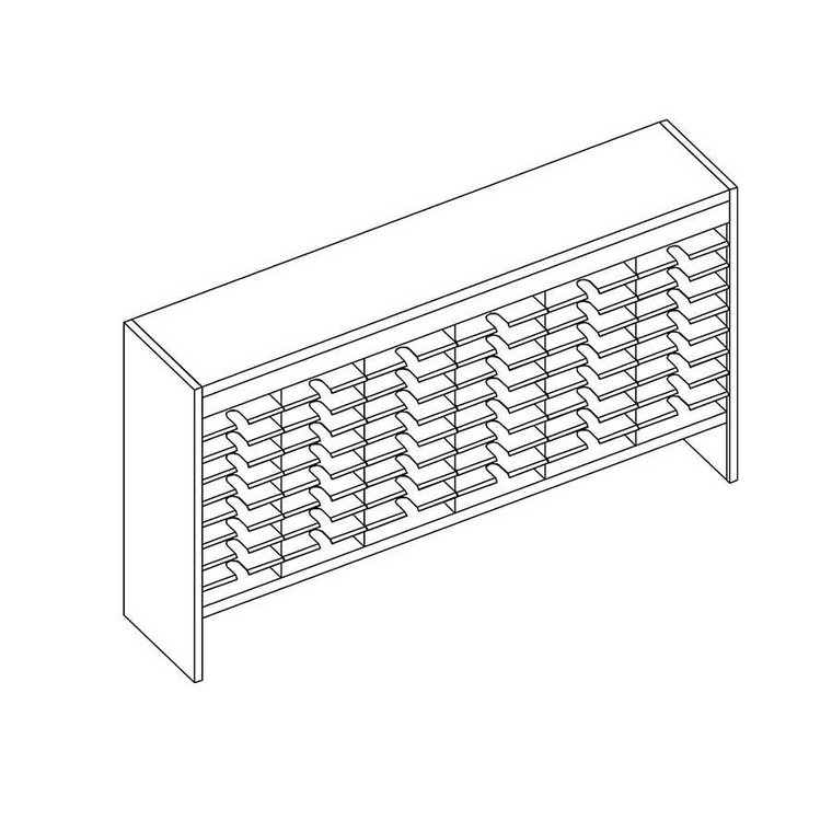 54 Comp. Mailflow Elevated Open Back Mail Sorter