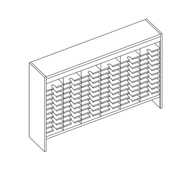 66 Comp. Mailflow Elevated Open Back Mail Sorter