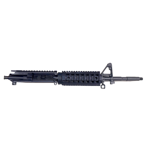 New 14.5-inch M4A1 SOCOM upper receiver group featuring a chrome-lined SOCOM profile barrel, Troy Industries 7-inch MFR Battle Rail, forged M4 upper receiver, low-profile gas block, stainless steel gas tube, and A2 flash hider. Built for military-inspired AR-15 and M4A1 clone rifles, this complete upper combines proven durability, lightweight performance, and premium components for duty, training, and recreational shooting. Ideal for enthusiasts seeking a GWOT-inspired carbine with the same Troy MFR Battle Rail used by military and law enforcement units worldwide.