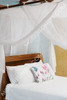 Cotton mosquito net on bamboo frame detail