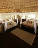 Cotton mosquito net box in resort casita interior