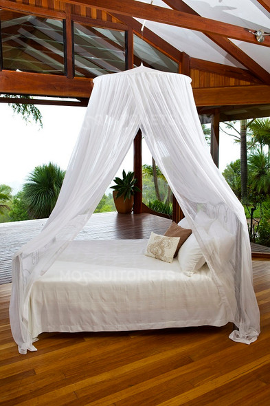 Cotton mosquito net round bed canopy for Queen and King beds