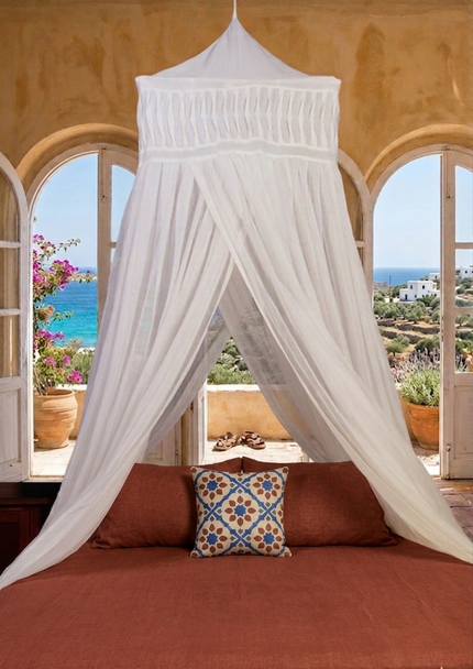 Cotton temple mosquito net for King Queen Double and Daybed