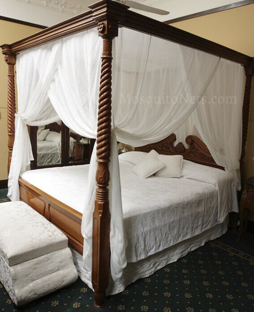 Pure mulberry silk mosquito net bed canopy  for Queen bed