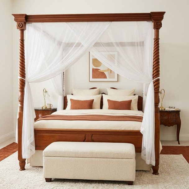 Silk mosquito net bed canopy queen