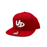 Red Cap with 3D White Stitching
