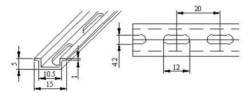 CARRIL DIN TIPO OMEGA 35x7,5 PERFO.GALV. - Gersal web