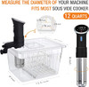 HOMENOTE Sous Vide Container 12 Quart with Lid & Rack and Sleeve - BPA Free Complete Sous Vide Accessories Kit