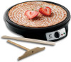 CHEFMAN Electric Crepe Maker: Precise Temp Control, 12" Non-Stick Griddle, Perfect for Crepes, Tortillas, Blintzes, Pancakes, Waffles, Eggs, Bacon, Batter Spreader & Spatula Included, Black