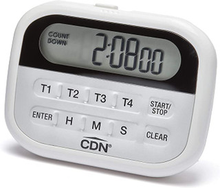 CDN 4-Event Timer & Clock Digital Timer, White