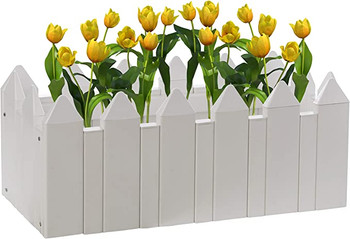 Gardenised Vinyl Planter Box Garden Bed Flower Pot, White (QI004006A.L) #0