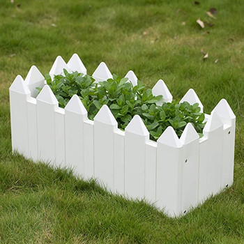 Gardenised Vinyl Planter Box Garden Bed Flower Pot, White (QI004006A.L) #1