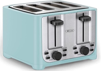 BELLA 4 Slice toaster, Stainless Steel and Aqua #0