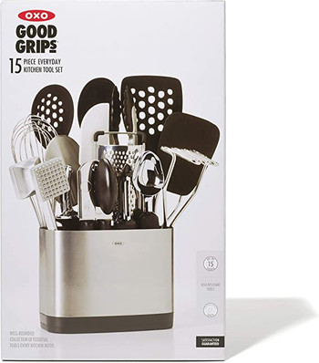 OXO Good Grips 15-Piece Everyday Kitchen Utensil Set, Silver #5