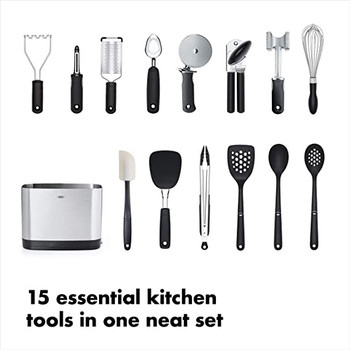 OXO Good Grips 15-Piece Everyday Kitchen Utensil Set, Silver #1