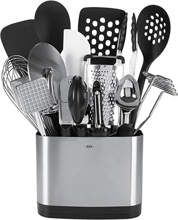 OXO Good Grips 15-Piece Everyday Kitchen Utensil Set, Silver #0