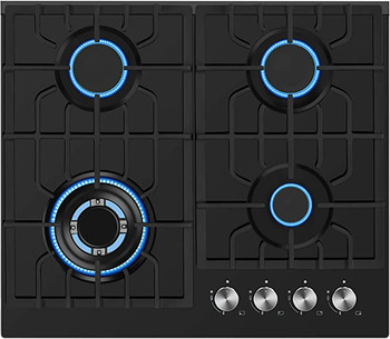 Empava 24 in. Gas Stove Cooktop 4 Italy Sabaf Sealed Burners NG/LPG Convertible Tempered Glass #2