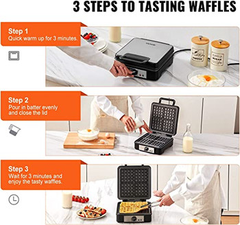 VEVOR Waffle Maker, 4 Slices per Batch #5