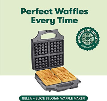 BELLA Classic Waffle Iron, 4 Square Belgian Waffle Maker #1