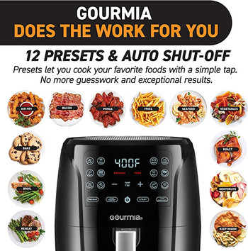 Gourmia Air Fryer Oven Digital Display 6 Quart Large AirFryer Cooker #5