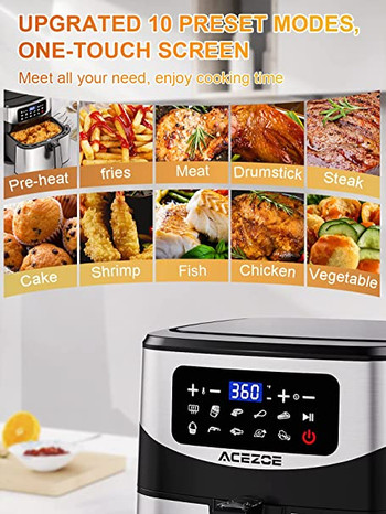 Acezoe Stainless Steel 7.4 QT Digital Air Fryer #1