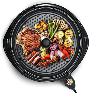 Smokeless Indoor Electric BBQ Grill with Glass Lid #0