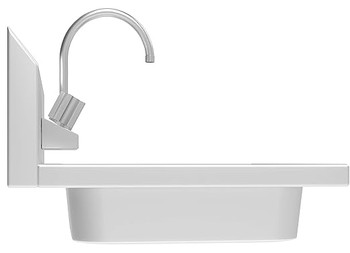 KoolMore Stainless Steel Commercial Hand Sink with Goosneck Faucet 17" x 15" - Wall Mount Hand Wash Sink #0