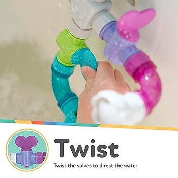 Nuby Wacky Waterworks Pipes Bath Toy with Interactive Features for Cognitive #4