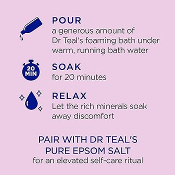 Dr Teal's Foaming Bath with Pure Epsom Salt, Black Elderberry with Vitamin D, 34 fl oz (Pack of 4) #7