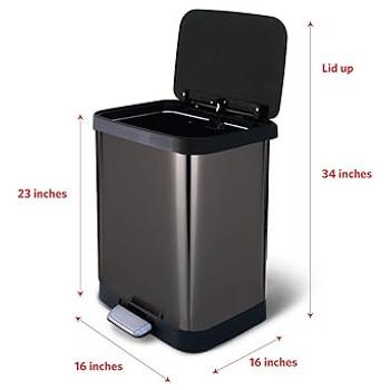 Glad Stainless Steel Step Trash Can with Odor Protection #3